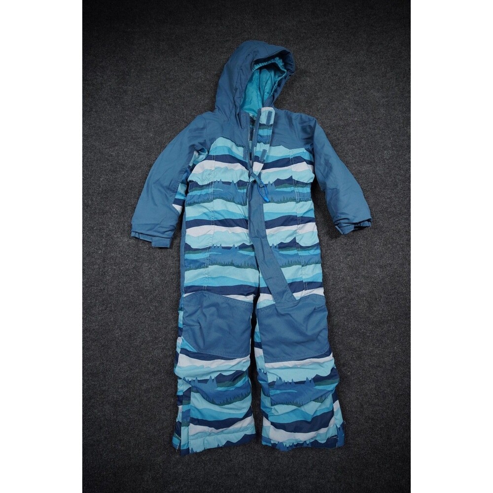 L.L. Bean 4T Snow Suit w/ Hood And Grow Cuffs Blue Mountain Design/ Thinsulate